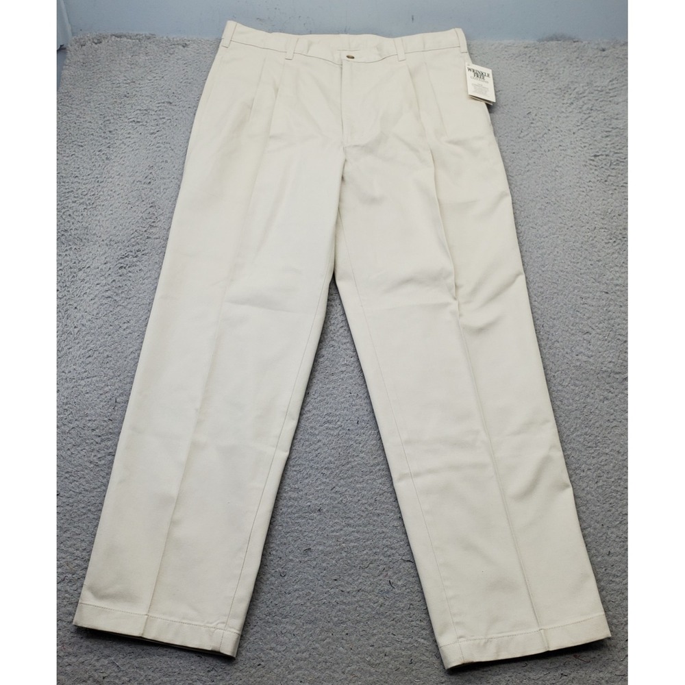 Flyers‎ Pants Mens 36x30 Tan Cotton Low Waist Relaxed Fit Wrinkle Free Straight